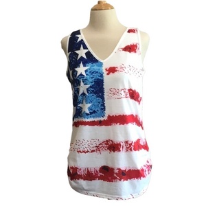 JESCAKOO (Amazon) american flag size M v-neck tank